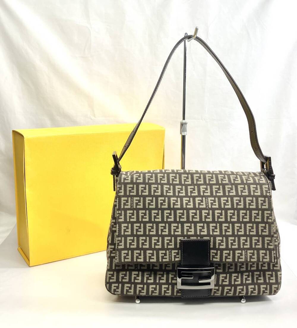 Fendi Zucchino Mamma Bucket Brown Shoulder Bag